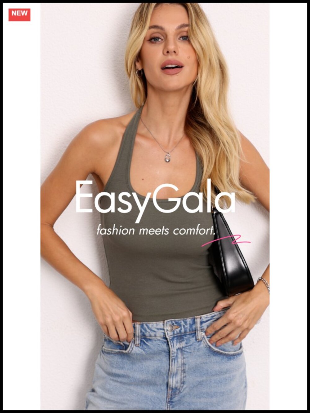 EasyGala Womens Cotton Ribbed Crop Top Halter Neck Backless Y2K Sleeveless Tank - Picture 6 of 6